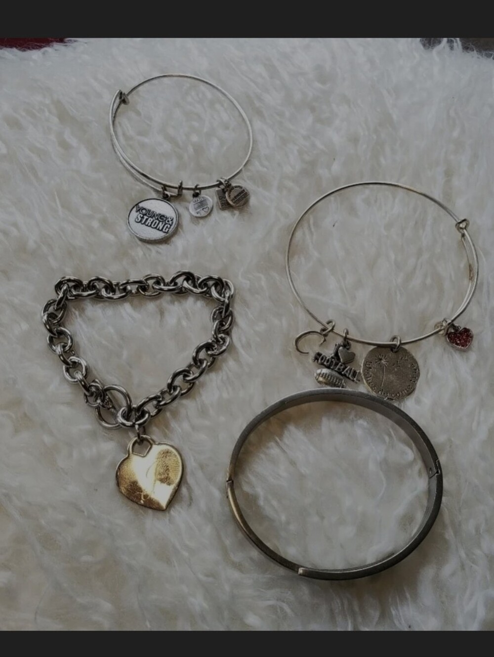 Alex and Ani bracelet and bundle of charm bracelets